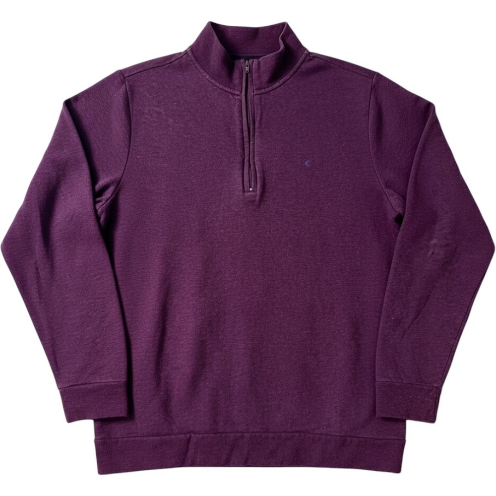 Criquet Mens Large Purple Heathered Quarter Zip Pullover Long Sleeve Sweatshirt
